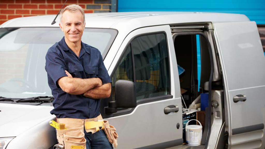 electrician at his van