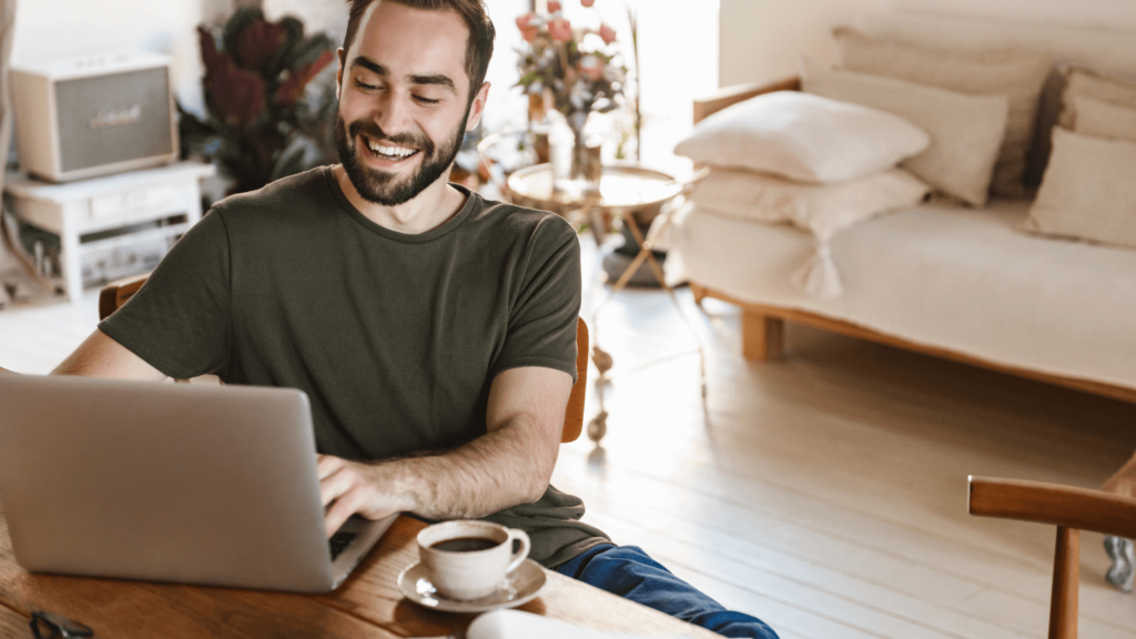 guy working at home